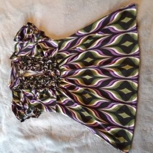 Heart Soul Womens Floral Ruffle Cap Sleeve Top